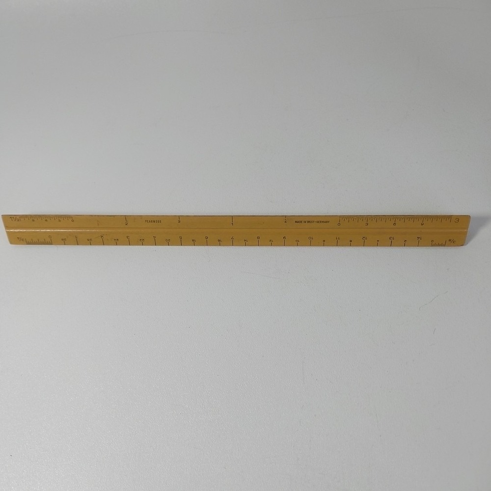 VINTAGE TRIANGLE 3 SIDED RULER GRAMERCY GENUINE BOXWOOD MADE IN GERMANY‎